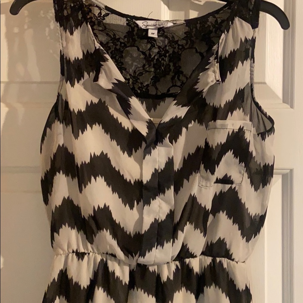 Chevron lace dress with built in cami underneath.